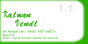 kalman vendl business card